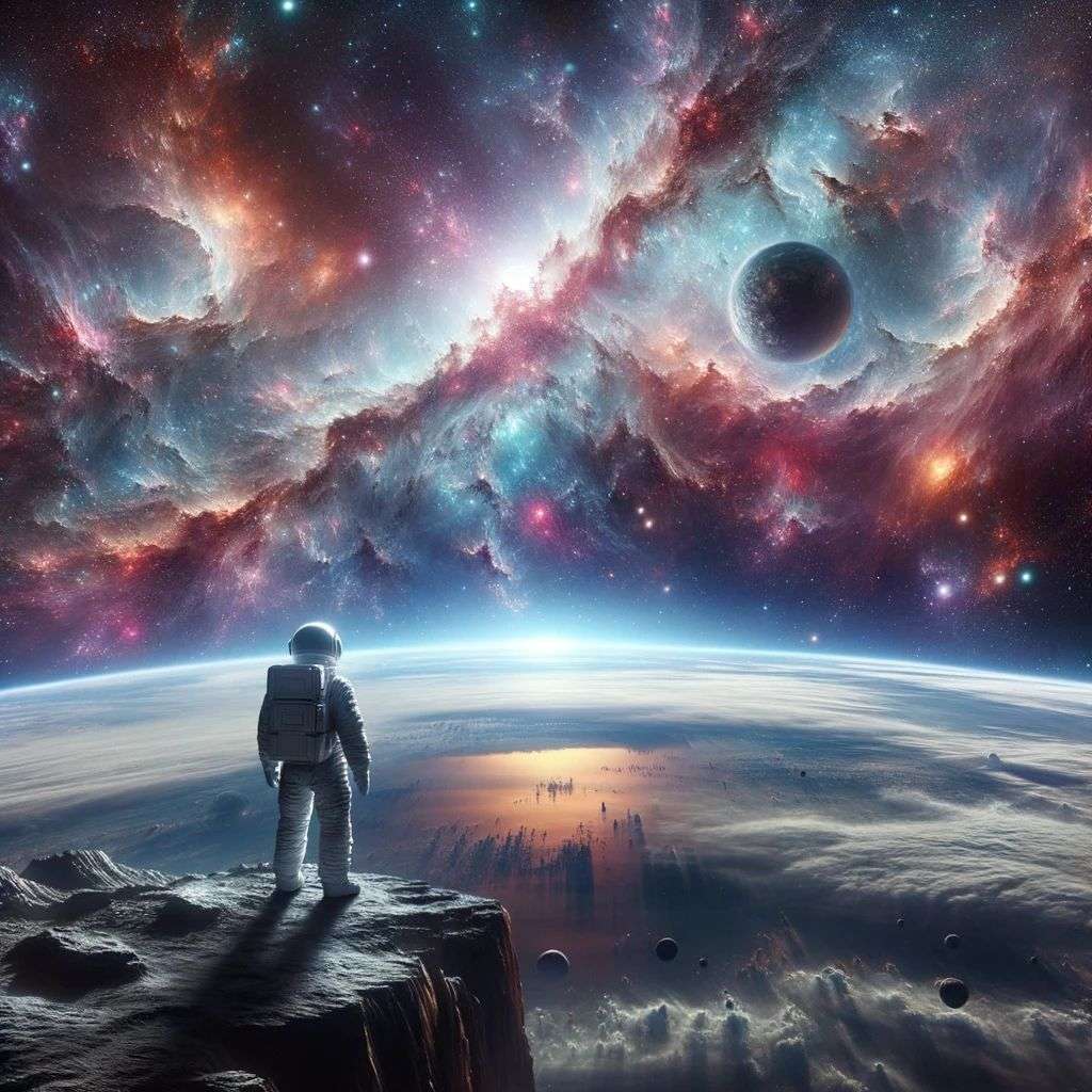 an astronaut, digital art, infinity